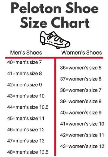Peloton Shoe Size Chart